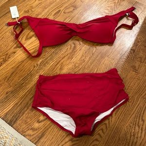 Women's medium swim suit red